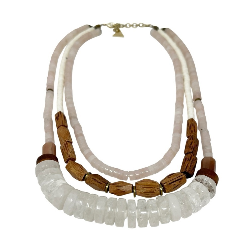 Serefina Rose & Clear Quartz Bohemian-Style, Multi-Strand Statement Necklace - Picture 5 of 9